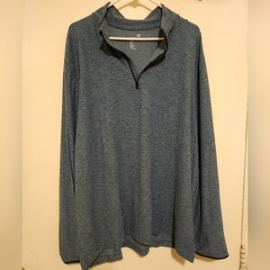 Men's Blue-gray GapFit Quarter Zip Lightweight Pullover